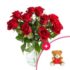 Bouquet lovingly | Bear with heart